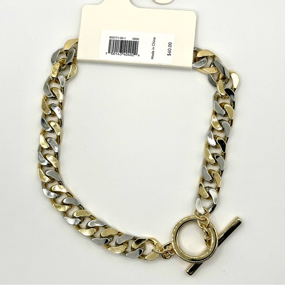 Banana Republic Necklace Women’s Mixed Metal Curb Chain Toggle NWT - Picture 4 of 7